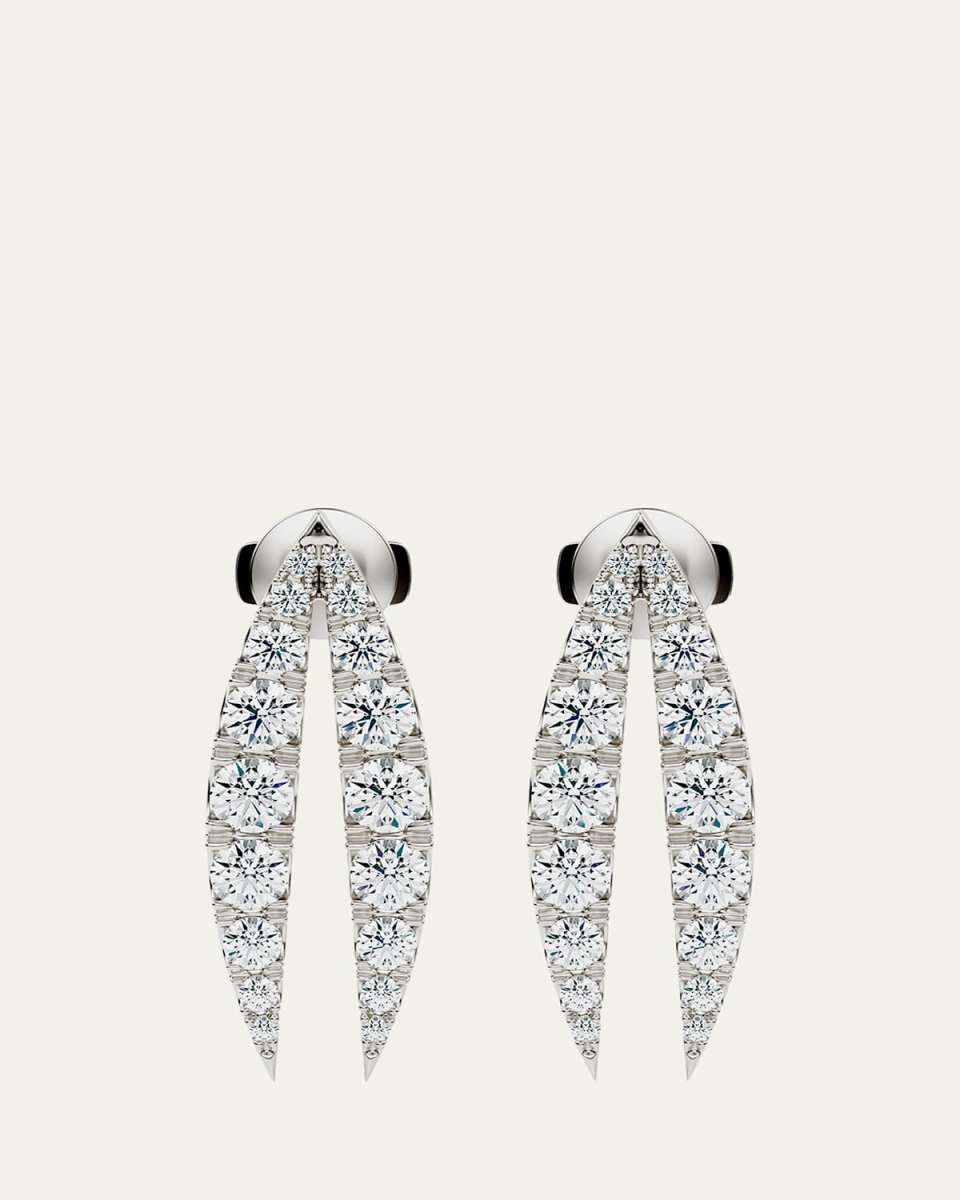 Lotus Diamond Drop Earrings